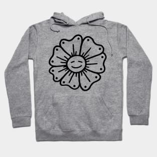 Cute Black And White Flower Doodle Art Hoodie